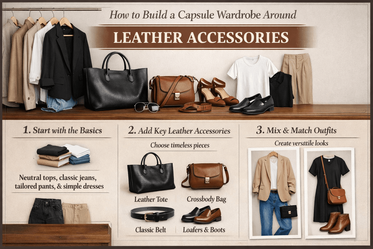 How to Build a Capsule Wardrobe Around Leather Accessories